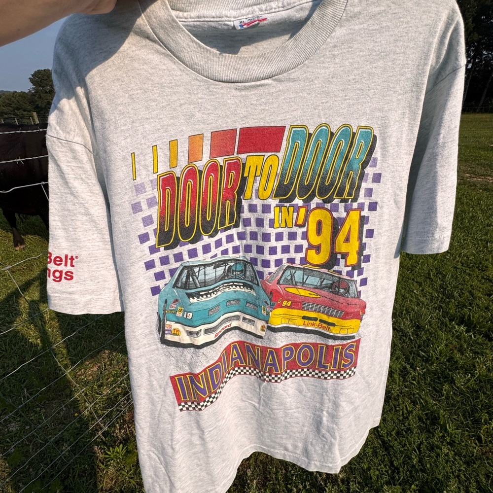 Vintage 1994 Gray Indianapolis Racing Adult XL T-Shirt